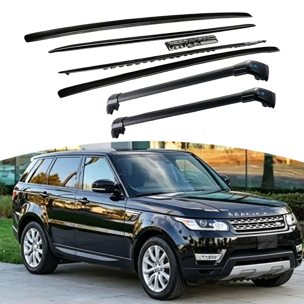 Roof Rack Crossbar Aluminum - 4 Pezzi Barre Portatutto Nere e