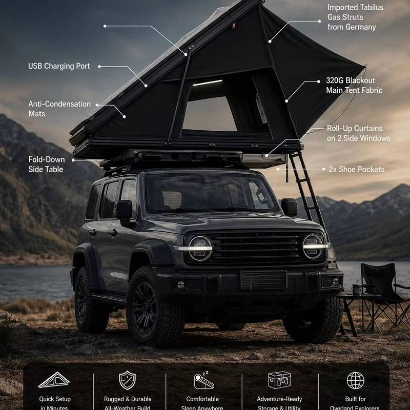 Roof Top Tent Ladder Telescopic - Tenda da Tetto per SUV con