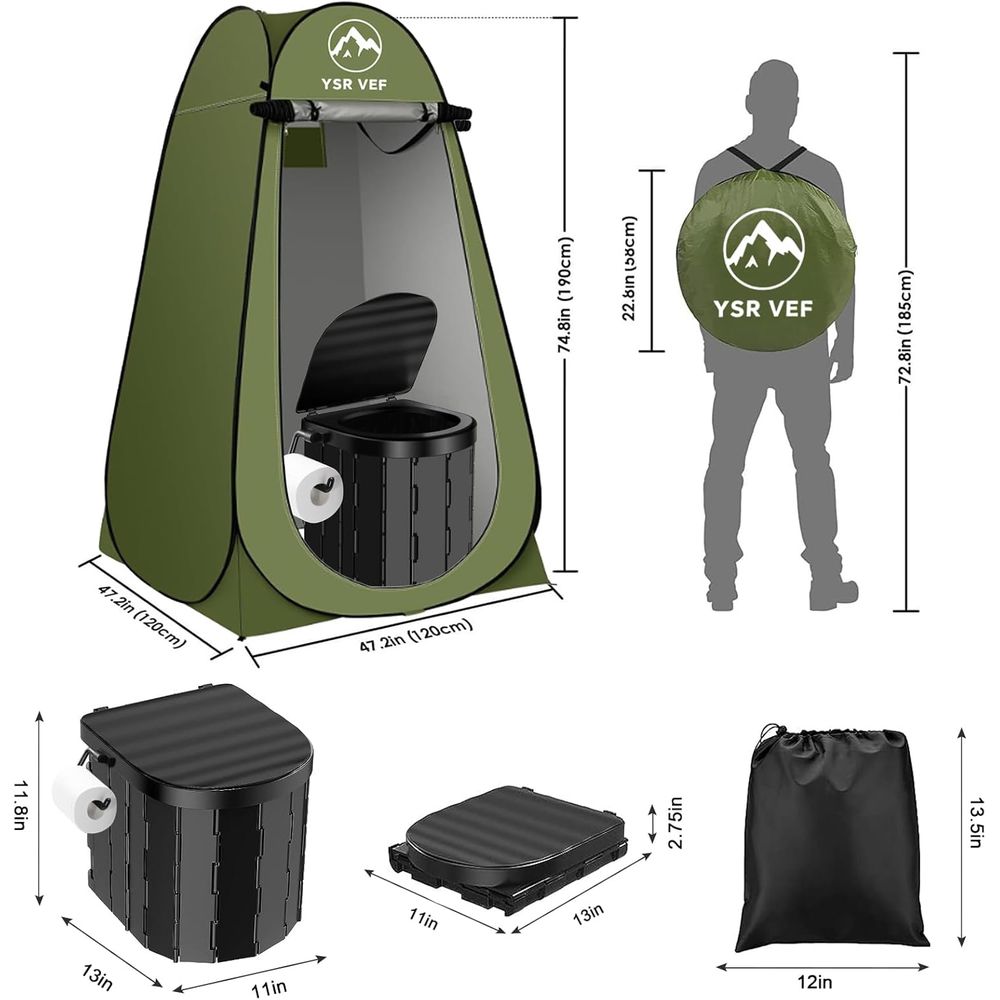 Kit WC Portatile, Toilette da  - Camping Shower Tent Portable recensione e prezzo