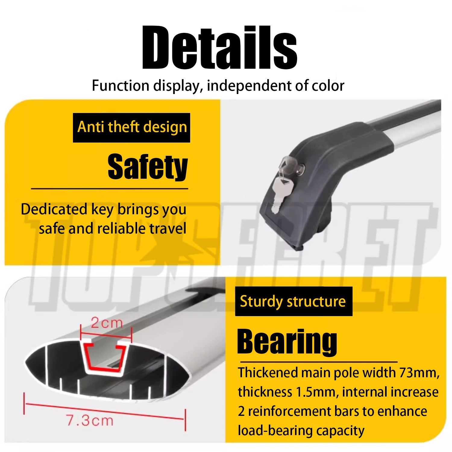 2 pezzi adatti per barre trasv - Roof Rack Crossbar Aluminum recensione e prezzo