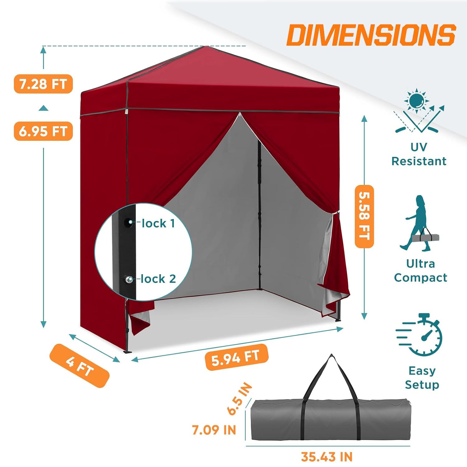 Tenda a baldacchino 6x4 con pa - Camping Shower Tent Portable recensione e prezzo
