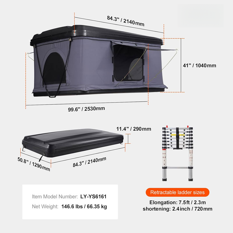 Tenda da Tetto Rigida Winfull  - Roof Top Tent Ladder Telescopic recensione e prezzo
